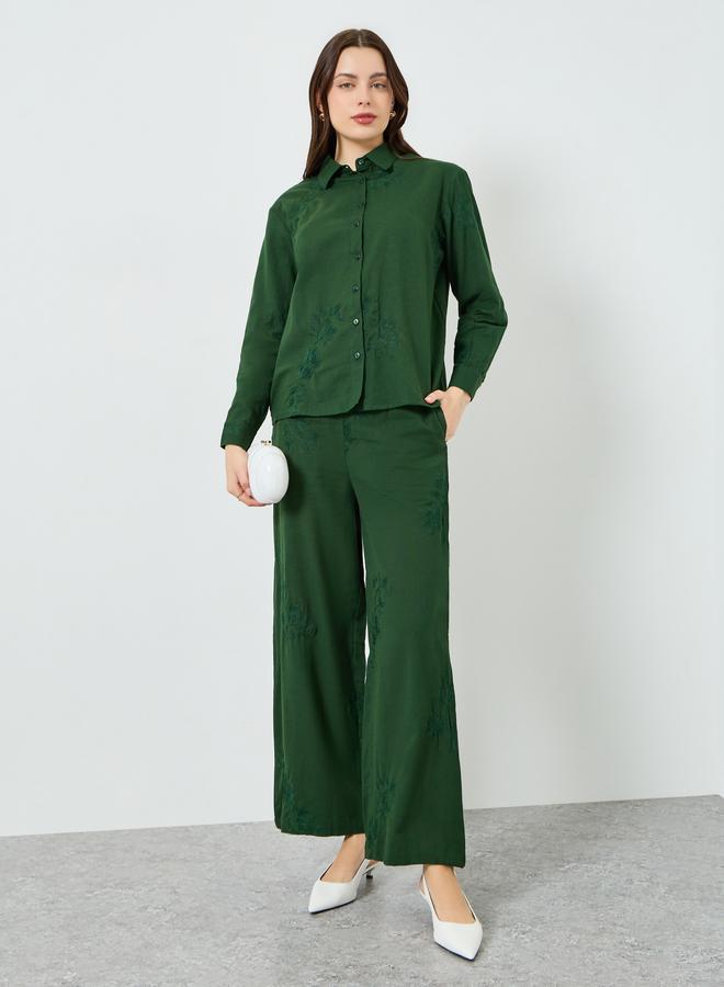 Styli Women Embroidered Shirt and Pants Co-Ords - Image 5
